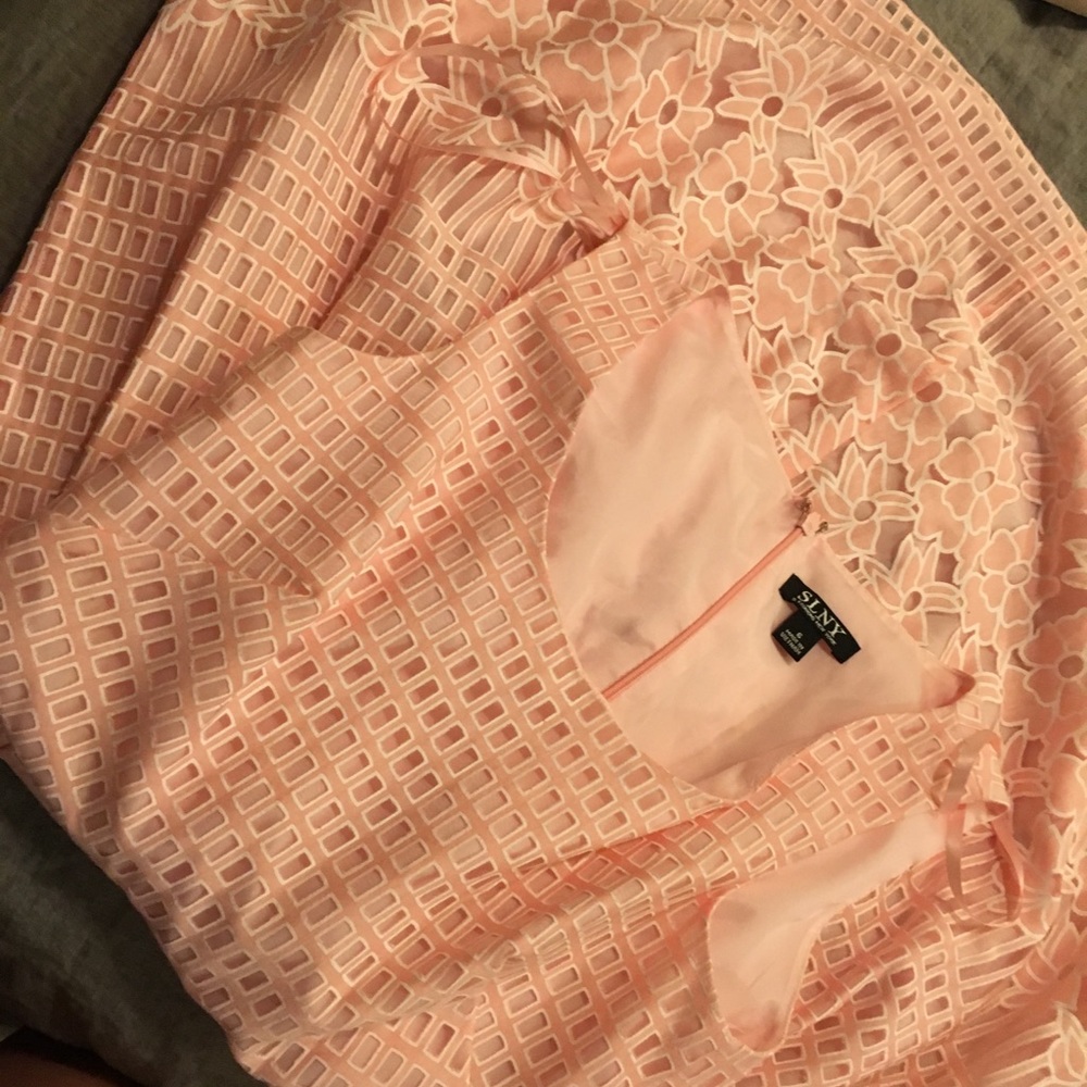 Pink fit and flare dress